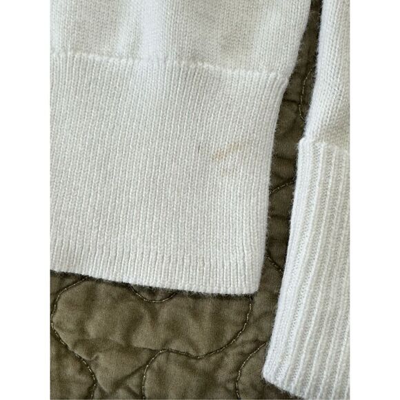 Charter club white sweater with  blue, red and black stripes Sz S  A735 - Picture 4 of 5
